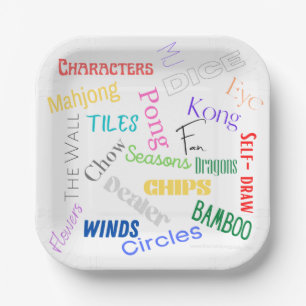 Mahjong Themed Paper Plates 7"