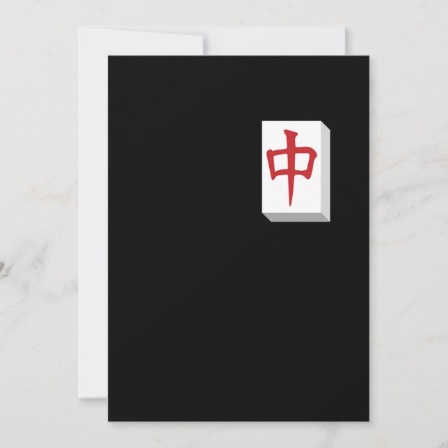 Mahjong Tile Based Chinese Game Gameplay Gamble Ch Invitation (Front)