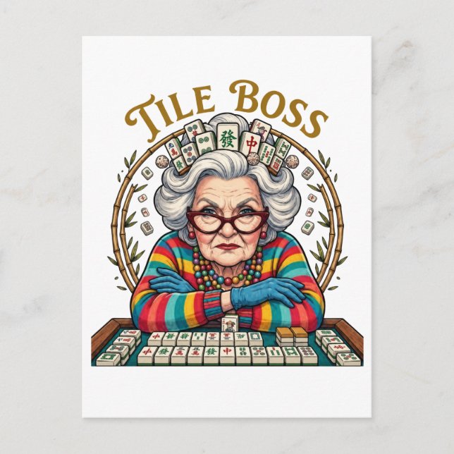 Mahjong Tile Boss Announcement Postcard (Front)