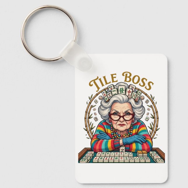 Mahjong Tile Boss Key Ring (Front)