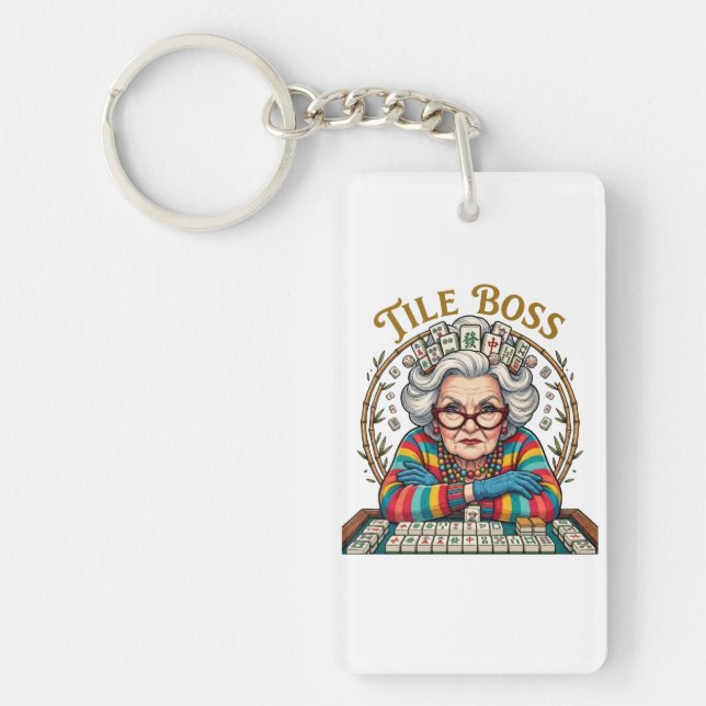 Mahjong Tile Boss Key Ring (Front)