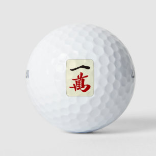 Mahjong tile Ichiman / ONE OF CHARACTERS -MAHJONG  Golf Balls