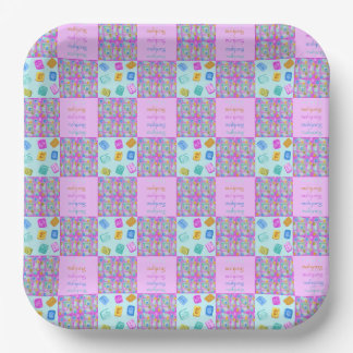 Mahjong Tile Patchwork Paper Plate