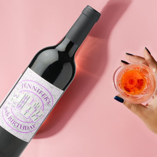 Mahjong Tile Wine Label for Mahjong Party Decor (Creator Uploaded)