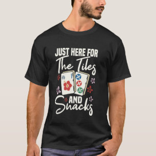 Mahjong Tiles And Snacks Funny Tiles Player Design T-Shirt