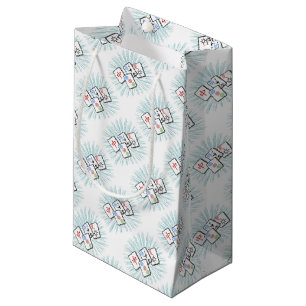 Mahjong Tiles Blue Small Gift Bag