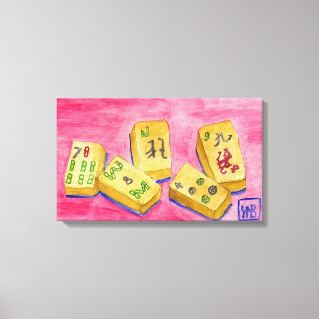 Mahjong Tiles Canvas Print (Front)
