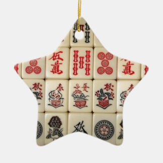 Mahjong tiles ceramic tree decoration