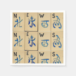 MAHJONG TILES Napkins CUTE NEWS tiles parties gift