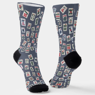 Mahjong tiles on dark blue  socks
