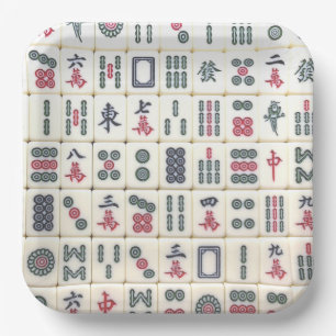 Mahjong Tiles Paper Plate