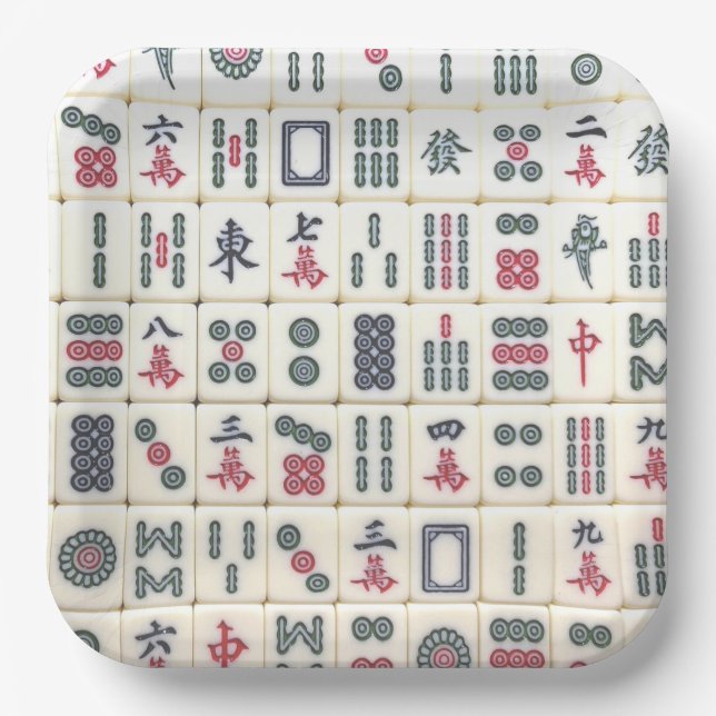 Mahjong Tiles Paper Plate (Front)