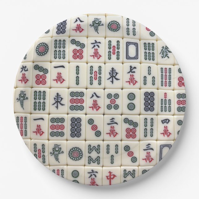 Mahjong Tiles Paper Plate (Front)
