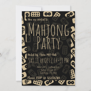 Mahjong tiles - party invitation