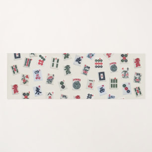 MahJong tiles photography on badge background  Yoga Mat