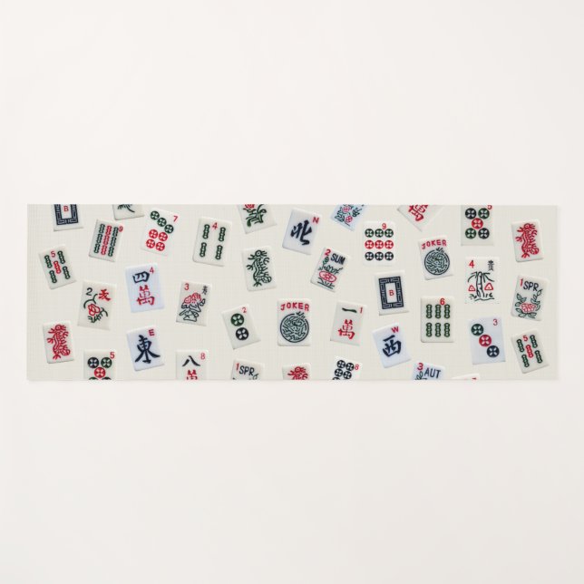 MahJong tiles photography on badge background  Yoga Mat (Front (Horizontal))