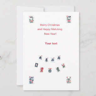 Mahjong tiles symbols design for Christmas Holiday Card