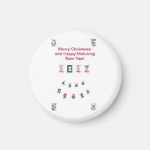 Mahjong tiles symbols design for Christmas Magnet