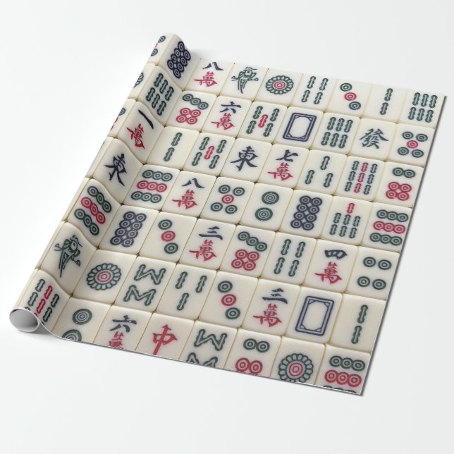 Mahjong Tiles Wrapping Paper (Unrolled)