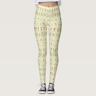 Mahjong Tiles Yoga Running Exercise Leggings