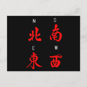 Mahjong Winds,Honour Suit,North,South,East,West (c Postcard