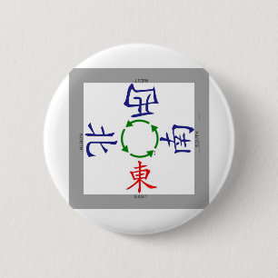 mahjong winds  indicator 6 cm round badge