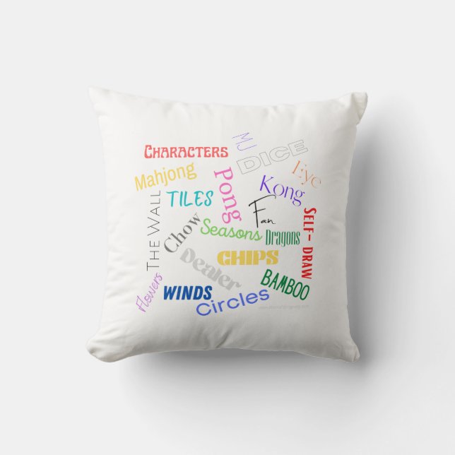 Mahjong Words Pillow (Front)
