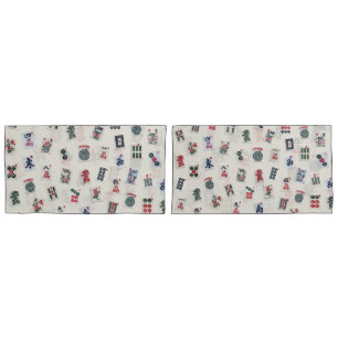 MahJongg game  tiles symbols design   Pillowcase
