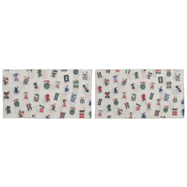 MahJongg game  tiles symbols design   Pillowcase (Front-Set)
