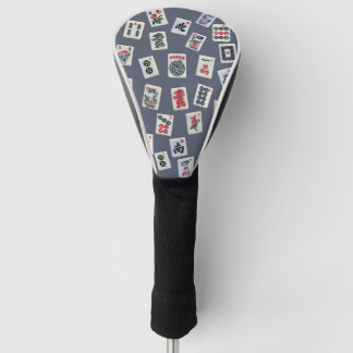 MahJongg tiles design on dark blue Golf Head Cover