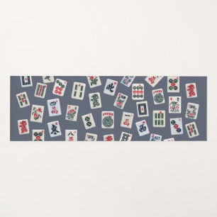 MahJongg tiles design on dark blue Yoga Mat