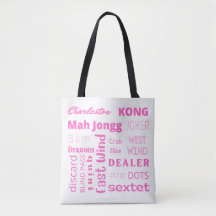 MahJongg Tote Bag in Pink