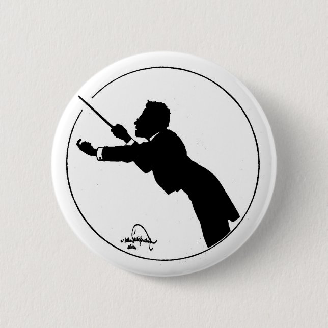 Mahler Conducting 6 Cm Round Badge (Front)