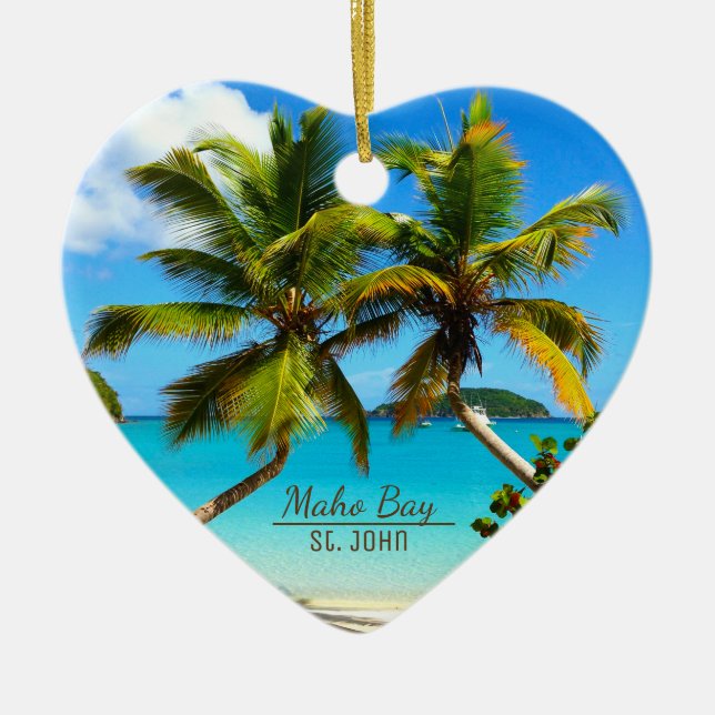 Maho Bay Beach St. John Ornaments (Front)
