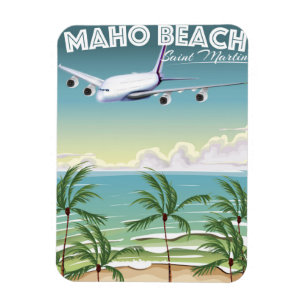 Maho Beach Saint Martin plane poster Magnet