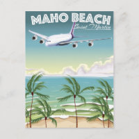 Maho Beach Saint Martin plane poster