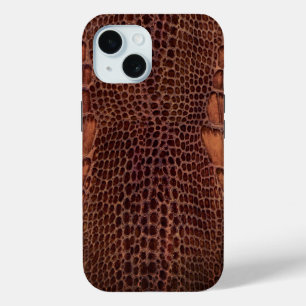 Mahogany Alligator Classic Reptile Leather (Faux) iPhone 15 Case