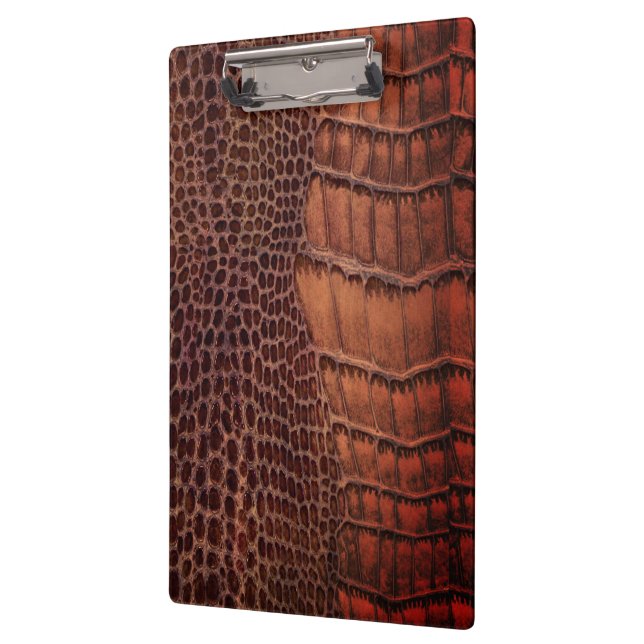Mahogany Alligator Classic Reptile Leather (Faux) Clipboard (Left)