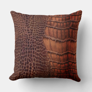Mahogany Alligator Classic Reptile Leather (Faux) Cushion