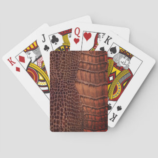 Mahogany Alligator Classic Reptile Leather (Faux) Playing Cards