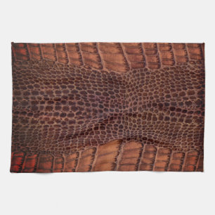 Mahogany Alligator Classic Reptile Leather (Faux) Tea Towel