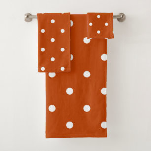 Mahogany and white dots bath towel set