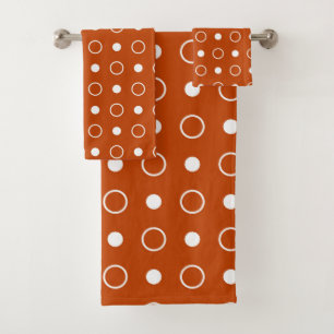 Mahogany and white dots bath towel set