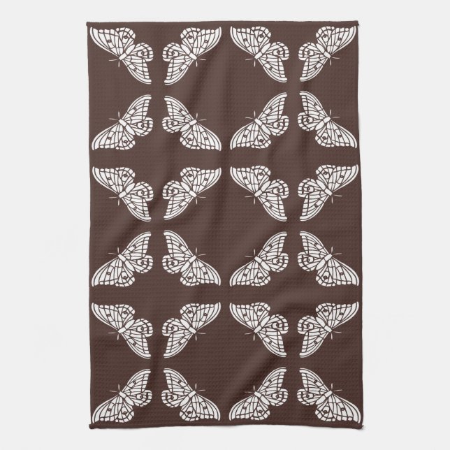 Mahogany Arts and Crafts Butterflies Tea Towel (Vertical)