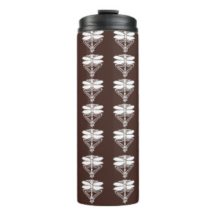 Mahogany Arts and Crafts Dragonflies Thermal Tumbler