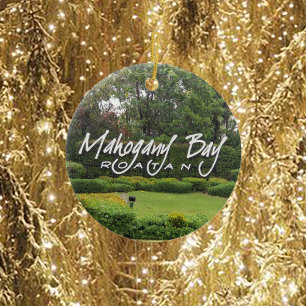 Mahogany Bay, Roatan, Honduras Ceramic Tree Decoration