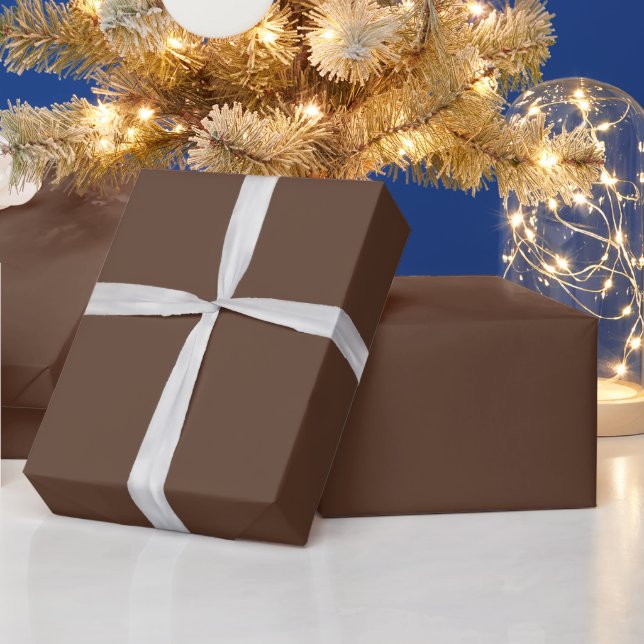 Mahogany Brown  2025 Plain Solid Colour  Wrapping Paper (Holidays)