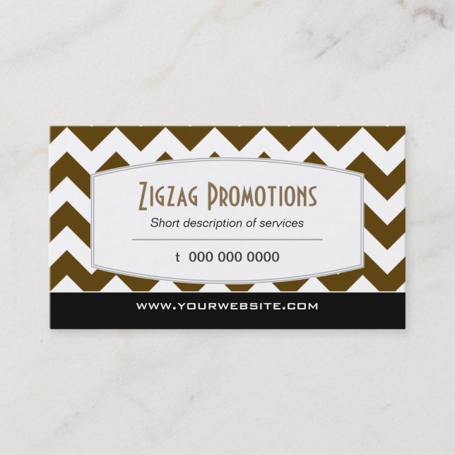 Mahogany Chevron Business Card (Front)