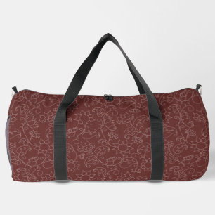 Mahogany Floral Abstract Duffle Bag
