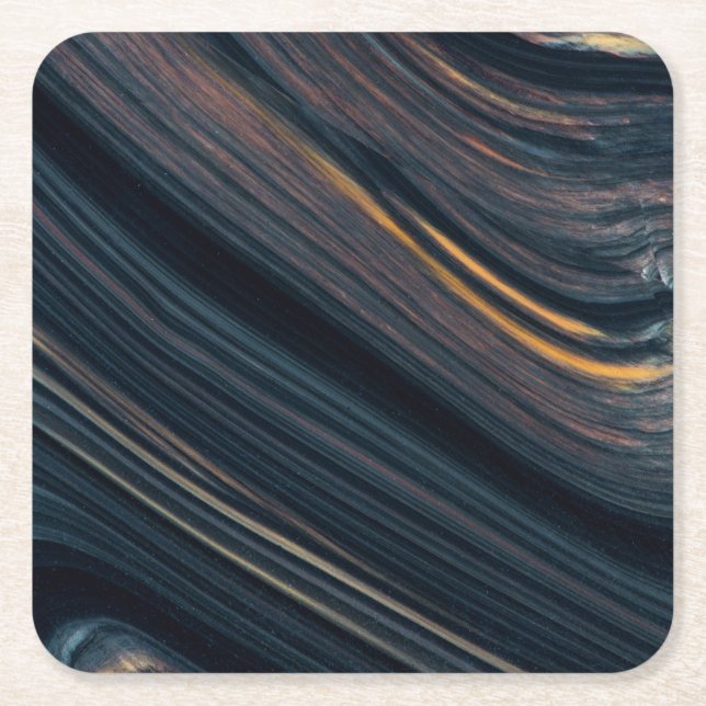 Mahogany Goldsheen Obsidian Square Paper Coaster (Front)